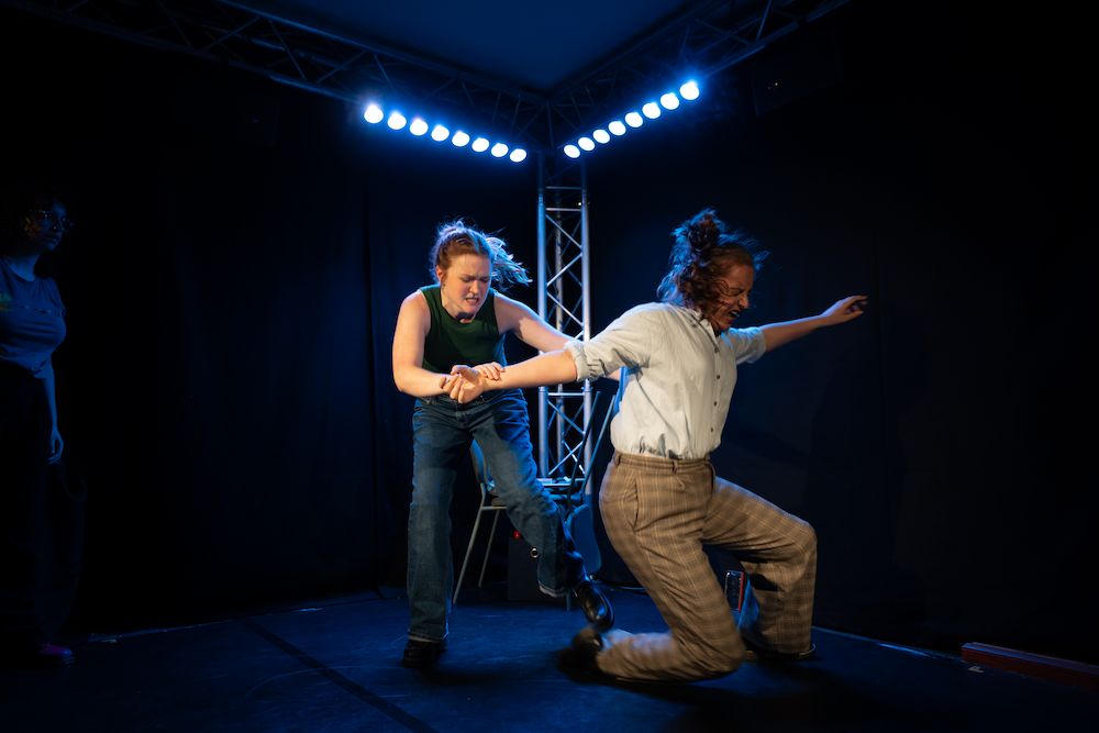 Image of Accidental Arson Theatre Company's production of Faster in the Attic at the Edinburgh Fringe Festival.